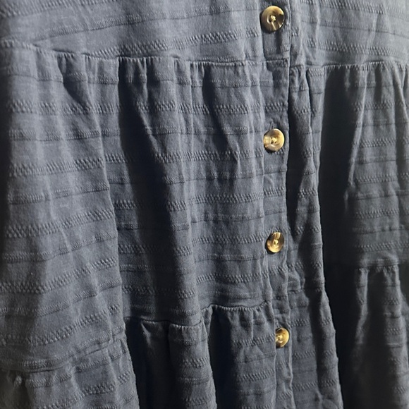 Sonoma Navy Button-Front Tiered Midi Dress - Picture 5 of 11